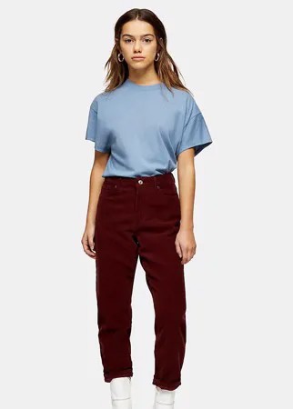 Бордовые вельветовые джинсы в винтажном стиле Topshop Petite-Красный