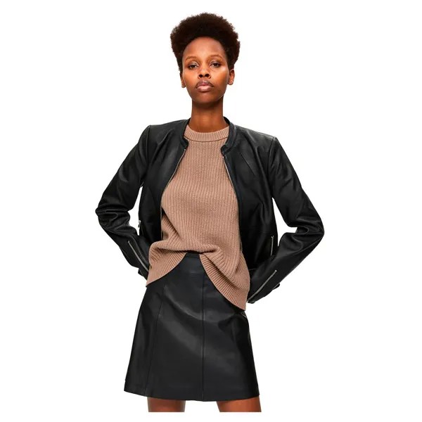 Куртка Selected Ibi Leather, черный