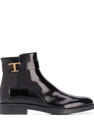 Tod's ботинки на молнии с металлическим логотипом