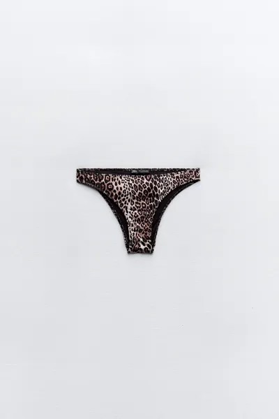 Трусики купальные Zara Animal Print Bikini, леопардовый