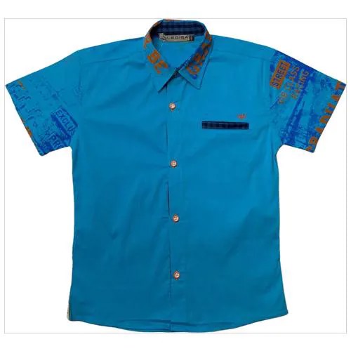 Рубашка для мальчика голубой/оранжевый размер:110 Cegisa