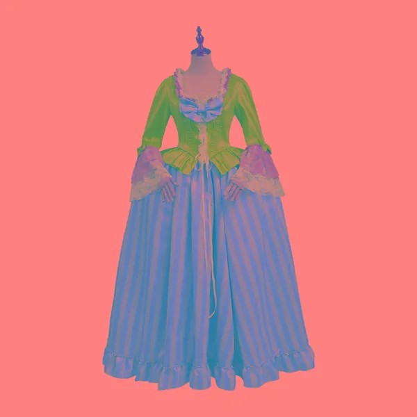 Средневековый рококо, колониальный грузинский 18-й день Марии-Антуанетты, вечернее платье, зеленое розовое платье, свободное женское платье
