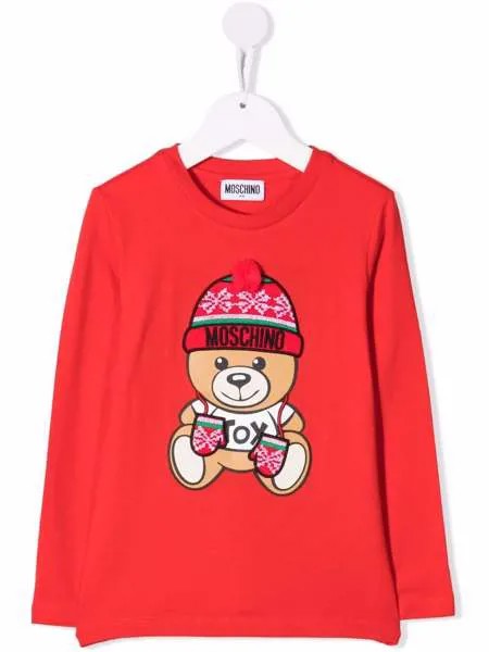 Moschino Kids футболка с принтом