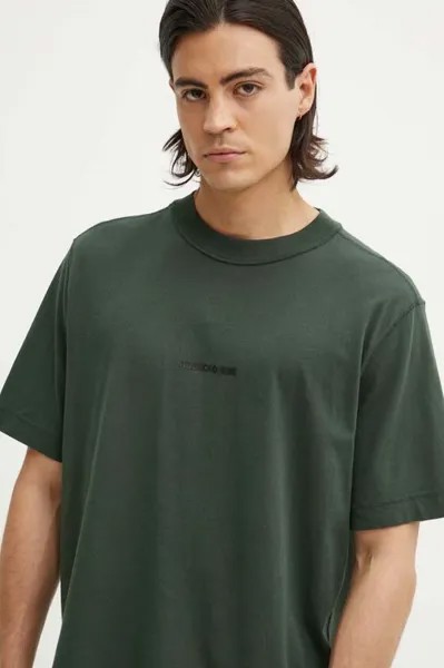 Хлопковая футболка Abercrombie & Fitch, зеленый