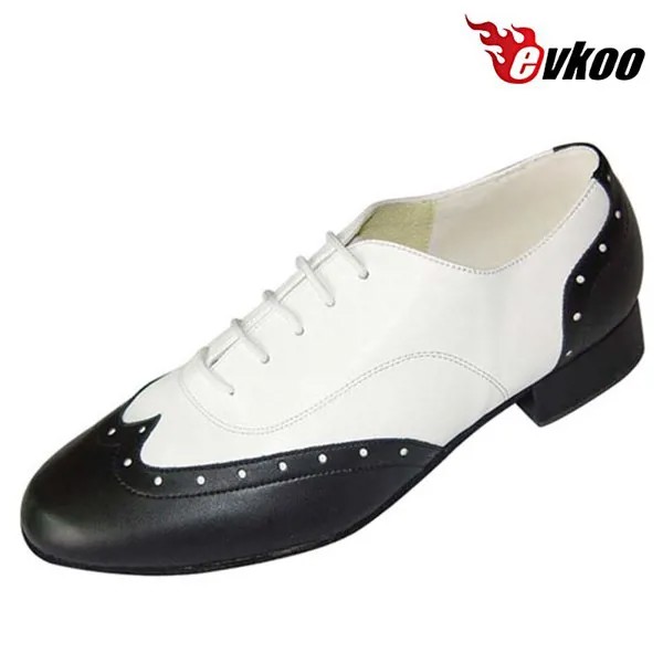 Evkoodance активные красные и сексуальные черные оригинальные мужские туфли для современных танцев 2,5 см каблук из натуральной кожи Бесплатная ...
