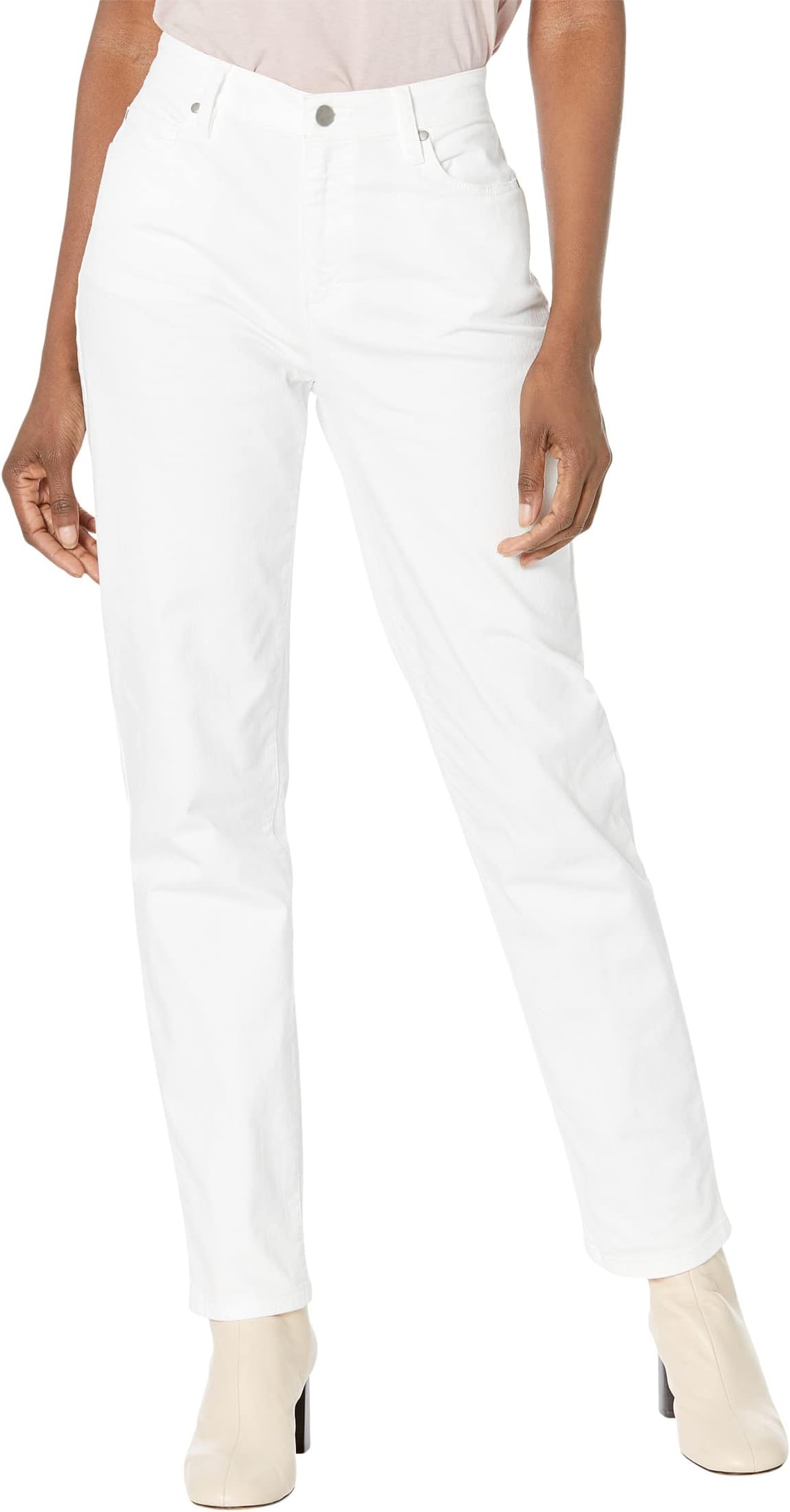 Джинсы High-Waisted Slim Full Length Jeans in White Eileen Fisher, белый