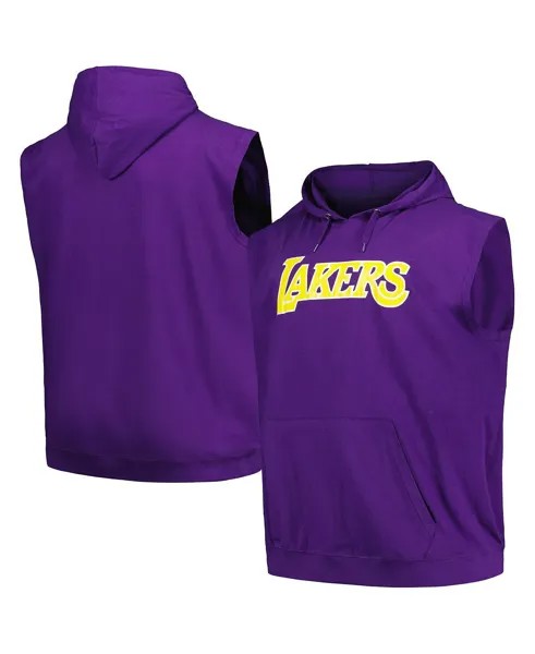 Мужской пуловер с капюшоном из джерси с логотипом фиолетового цвета Los Angeles Lakers Big and Tall Fanatics