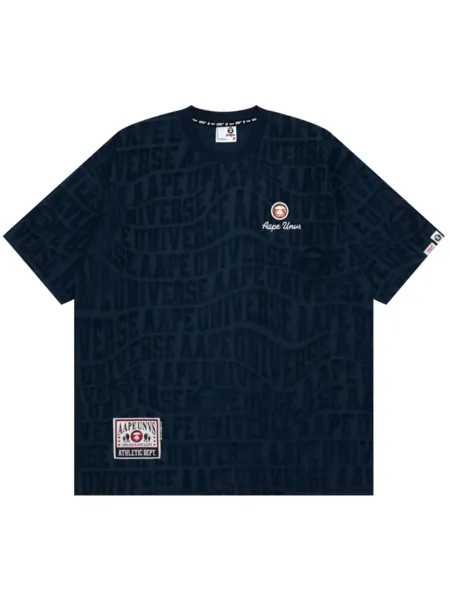 Махровая футболка с нашивкой-логотипом AAPE BY *A BATHING APE, синий