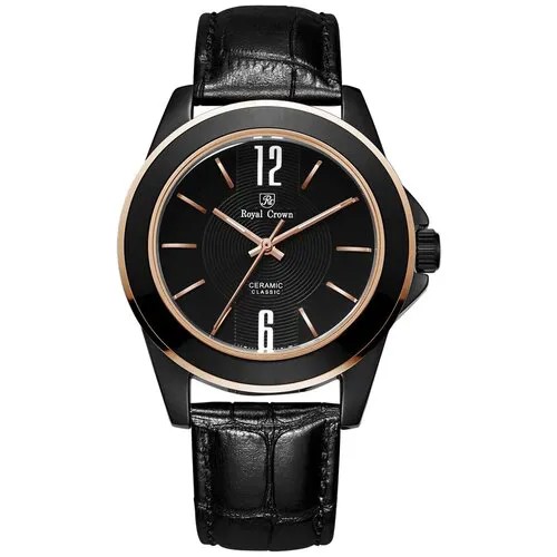 Наручные часы Royal Crown 6610M-RSG-1, черный