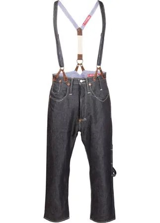 Junya Watanabe укороченные джинсы с декоративной строчкой