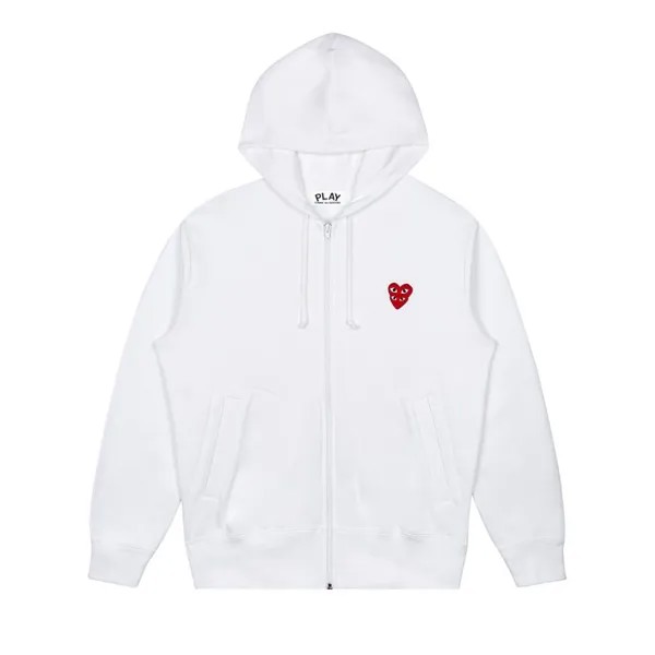 Толстовка Comme des Garçons PLAY Stacked Heart Hooded Sweatshirt 'White', белый