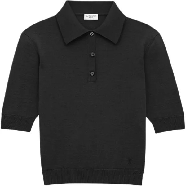 Рубашка поло женская черная Saint Laurent
