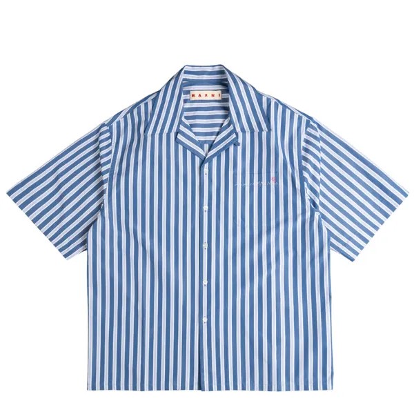 Рубашка Striped Organic Poplin Bowling Shirt Marni, цвет opal