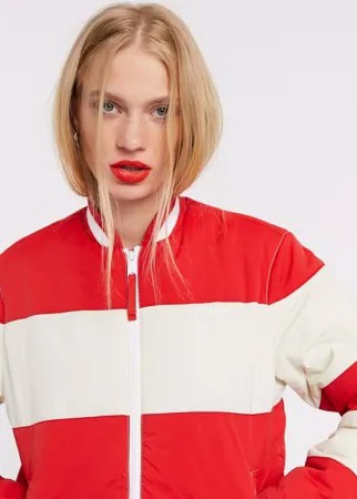 Спортивная куртка в стиле колор блок Tommy Jeans-Красный