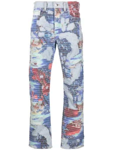 AMIRI прямые джинсы Aloha Boro, синий