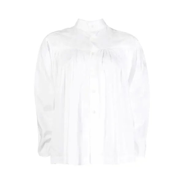 Блуза Comme des Garçons Dot Print Stand Collar Gathered Blouse 'White', белый