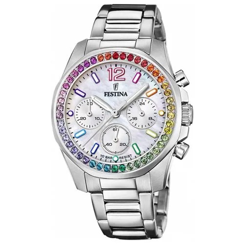 Наручные часы FESTINA Boyfriend, белый, серебряный