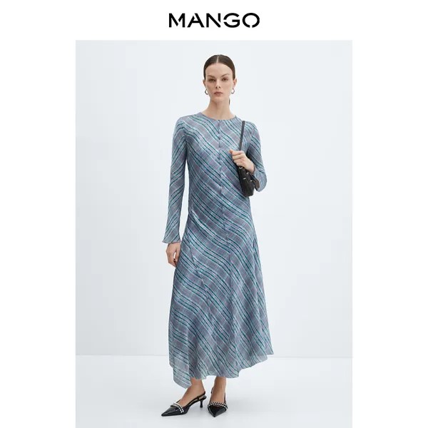 Женское платье Mango в клетку, синий