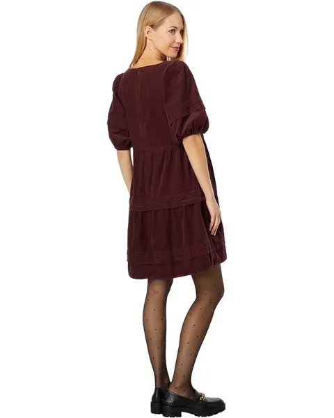 Платье Madewell Corduroy Tiered Mini Dress, цвет Vintage Mulberry
