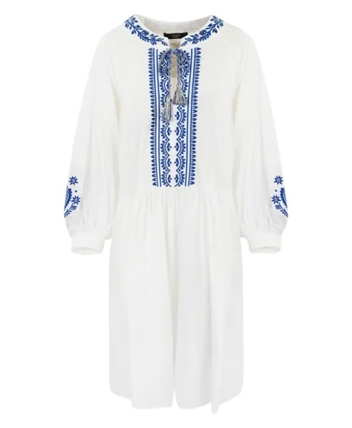 Хлопковое платье с этнической вышивкой Max Mara Weekend, мультиколор