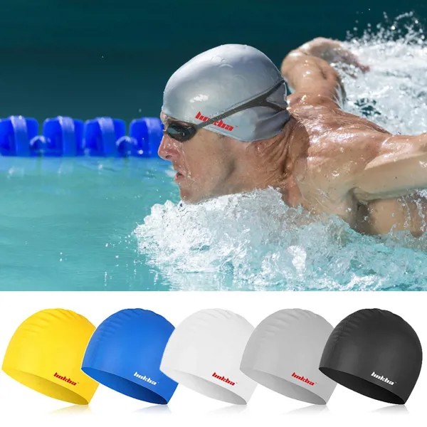 Силиконовая длинные волосы Плавание Cap для женщин мужчин взрослых детей Плавать Cap Hat