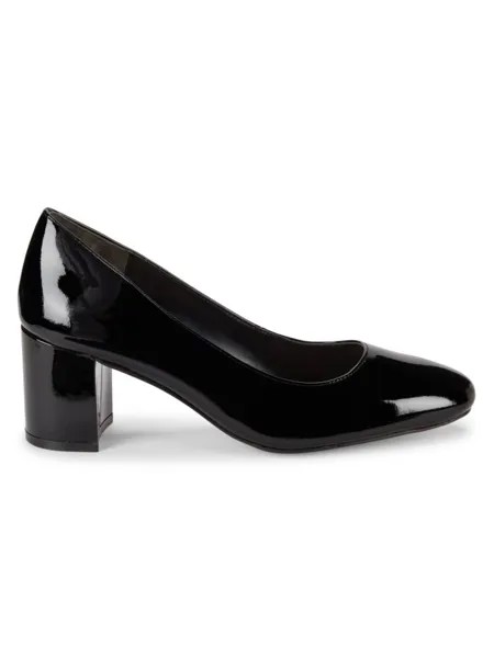 Туфли Holly из лакированной кожи на блочном каблуке Stuart Weitzman, черный