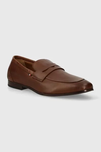 Кожаные мокасины CASUAL LIGHT FLEXIBLE LTH LOAFER Tommy Hilfiger, коричневый