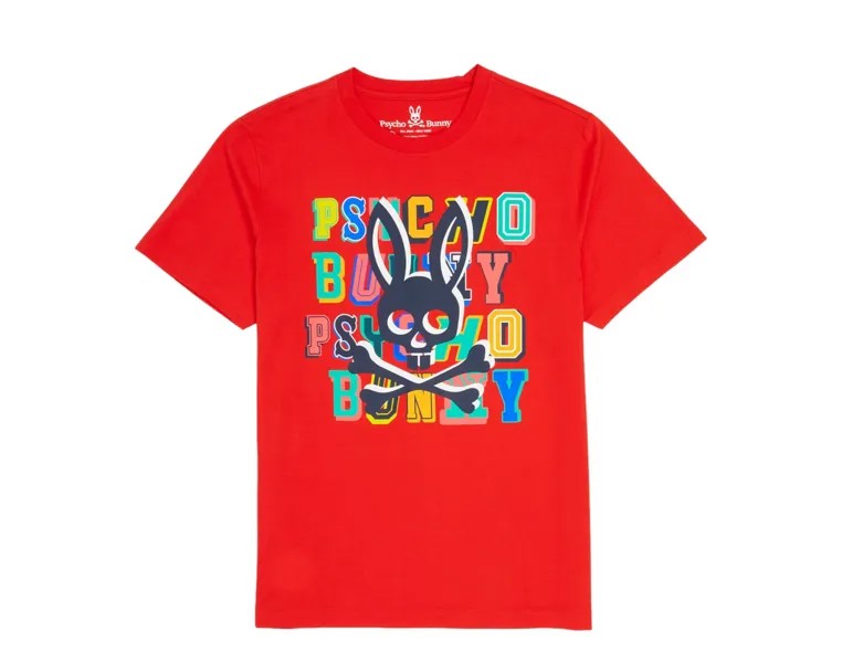 Мужская футболка Psycho Bunny Fulton с принтом Red Spice B6U870U1PC-RES, красный