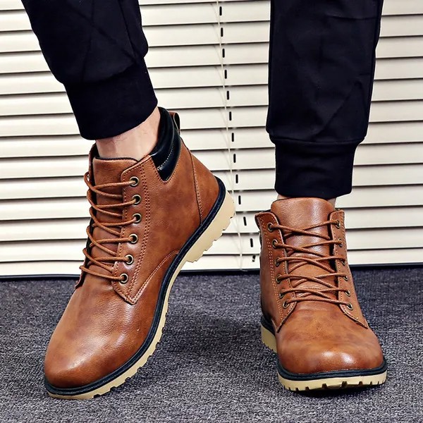 Мужские кожаные туфли, удобные лоферы, высокие кроссовки в британском стиле, Мокасины, корейский тренд