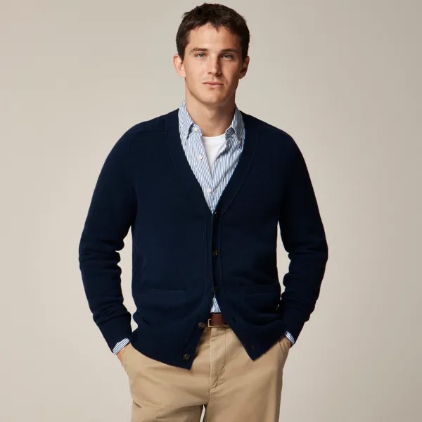 Кашемировый кардиган средней плотности J.Crew, синий