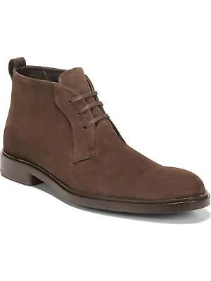 ВИНС. Мужские коричневые кожаные ботинки чукка с круглым носком на блочном каблуке Brunswick 8 M