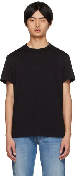 Черная футболка с вышивкой Maison Margiela
