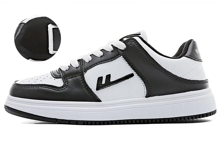 Кроссовки WARRIOR Skateboarding Shoes Women's Low-top Black/White, черный/белый