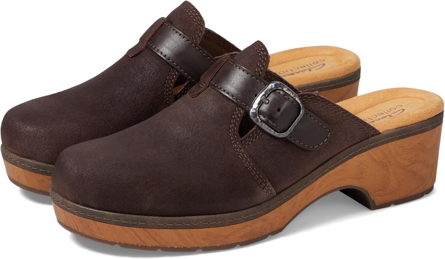 Сабо Paizlee Nora Clarks, цвет Dark Brown Suede