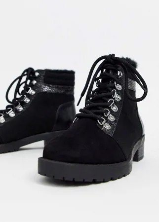 Черные походные ботинки Miss Selfridge-Черный