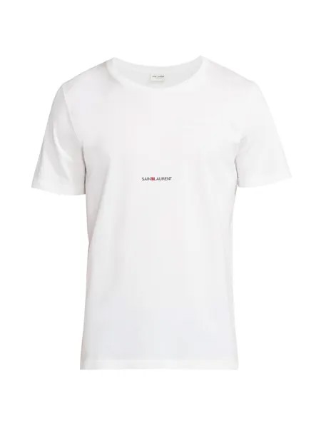 Классическая футболка с логотипом Saint Laurent, белый