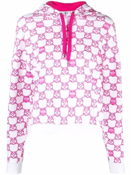 Moschino клетчатое худи с принтом Question Mark