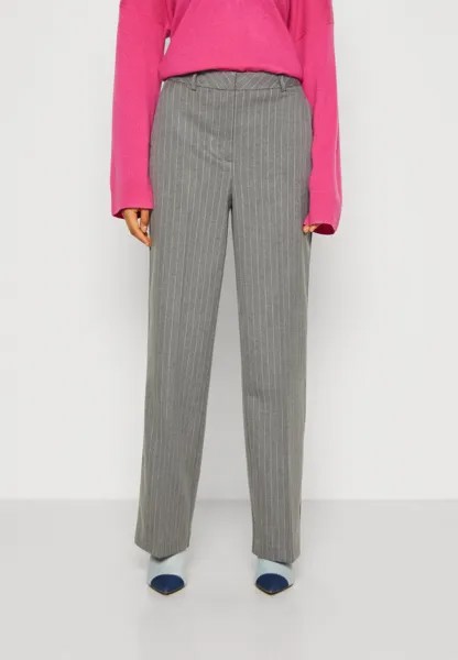 Брюки SLFMYLA WIDE PANT STRIPE Selected Femme, средний серый меланж