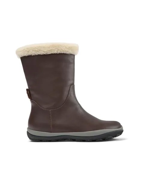 Женские кожаные ботинки с технологией Gore-tex темно-коричневого цвета Camper, темно-каштановый