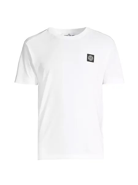 Хлопковая футболка с логотипом Stone Island, белый