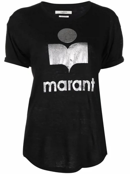 Isabel Marant Étoile metallic-logo linen T-shirt