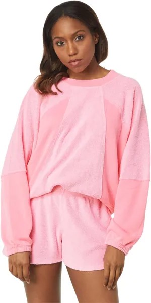 Толстовка Faux Sherpa Raglan SUNDRY, цвет Pigment Hot Pink