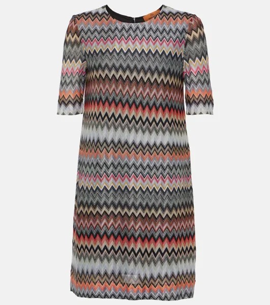 Мини-Платье Zig Zag из смесового хлопка Missoni, мультиколор