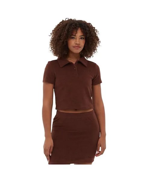 Женская укороченная футболка-поло Filby Terry Bench, коричневый