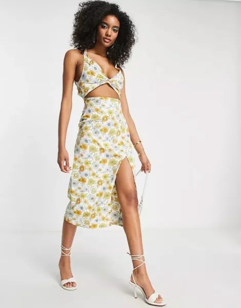 Летний сарафан макси с бретелями и бретелями на спине ASOS