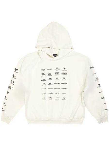 Balenciaga худи Archives с логотипом, нейтральный цвет