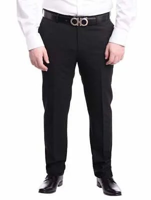 Черные классические брюки узкого кроя Napoli из фактурной шерсти