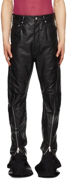 Черные кожаные брюки Bolan Banana Rick Owens