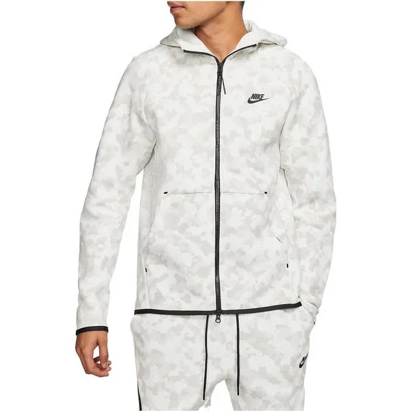 Куртка Nike Tech Camo Zip Hoodie 'Summit White', белый