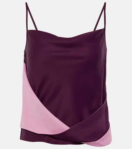 Драпированный атласный топ Jw Anderson, цвет plum